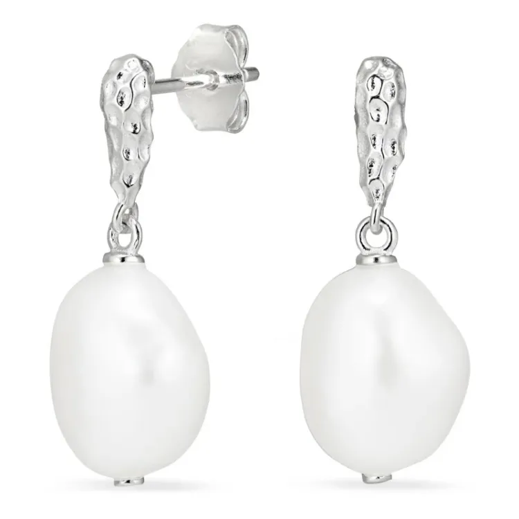 9 - 10 mm pärla örhängen i silver