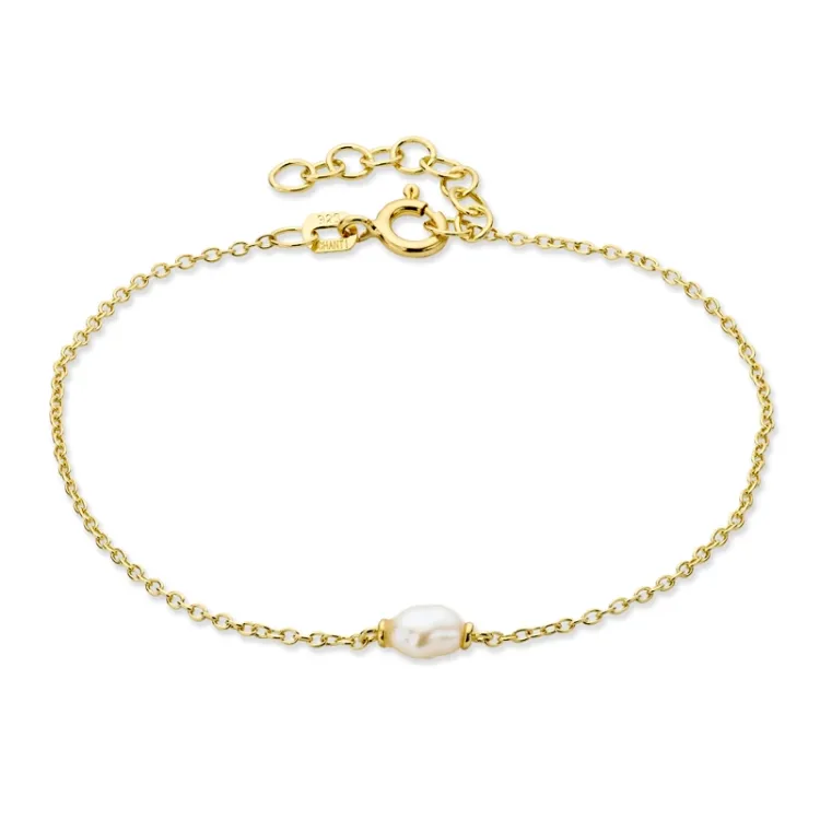 pärla armband i förgyllt silver