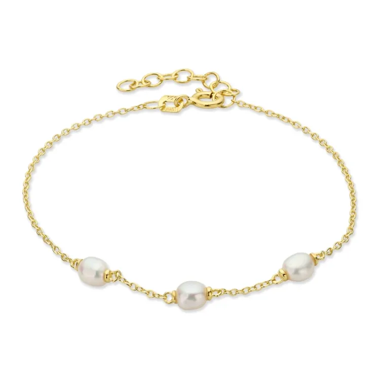 pärla armband i förgyllt silver