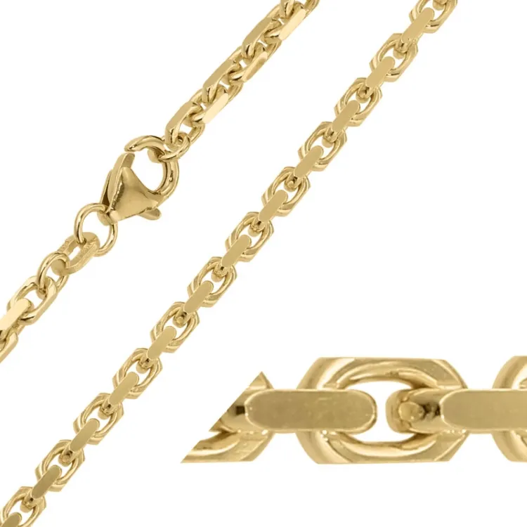 BNH anker facet halskedja i 8 karat guld 50 cm x 2,8 mm