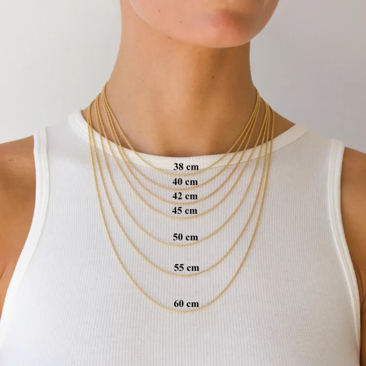BNH Anker runda halsband i 8 karat guld 45 - 50 cm x 1,5 mm