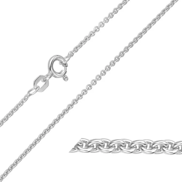 lång BNH Anker runda halsband i 14 karat vitguld 80 cm x 1,5 mm