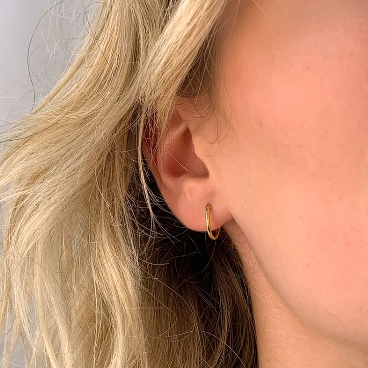 13 mm BNH creol i förgyllt silver