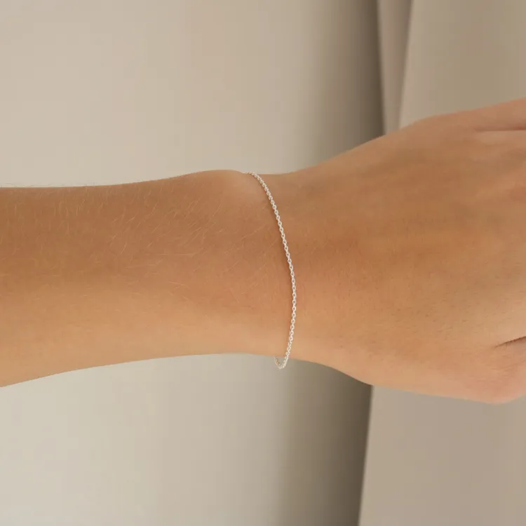 BNH Anker facet armband i silver 21 cm x 1,1 mm