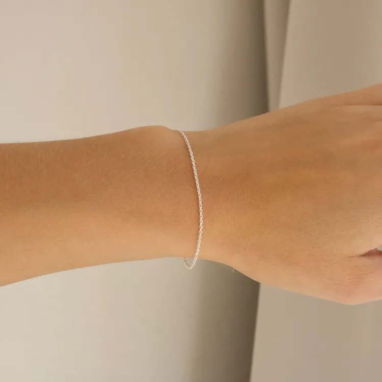 BNH Anker facet armband i silver 18,5 cm x 1,3 mm