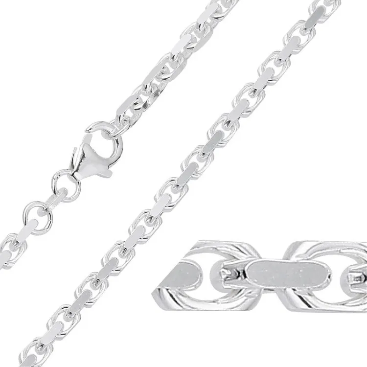 BNH anker facet halskedja i silver 60 cm x 2,6 mm