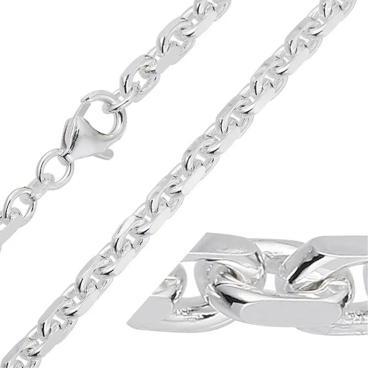 BNH anker facet halskedja i silver 80 cm x 3,1 mm
