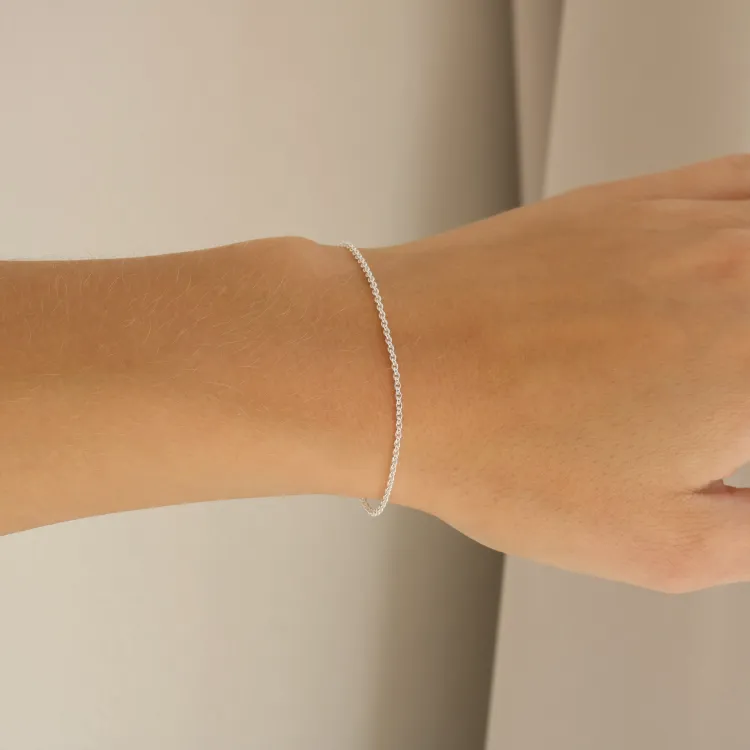 BNH Anker runda armband i silver 21 cm x 1,5 mm