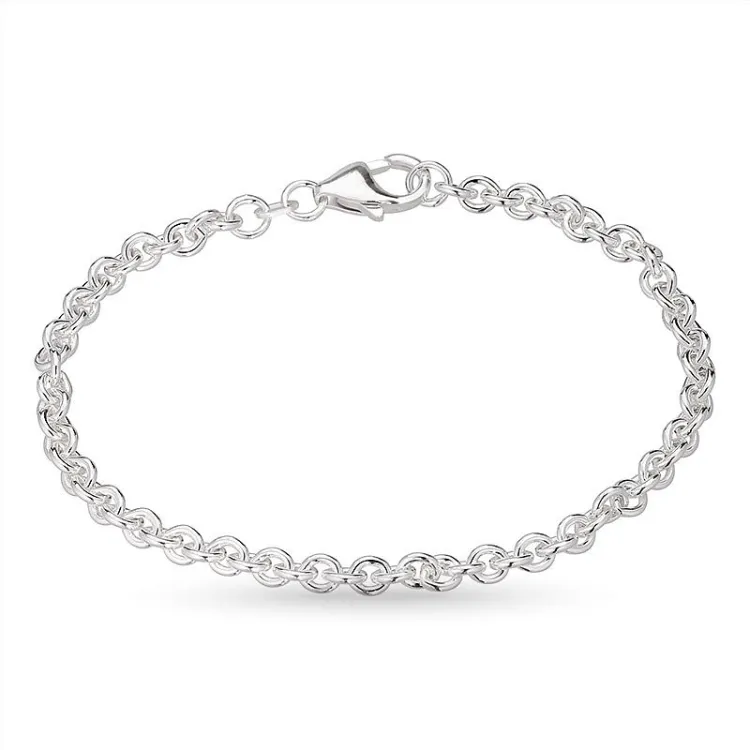 BNH Anker runda armband i silver 21 cm x 4,0 mm