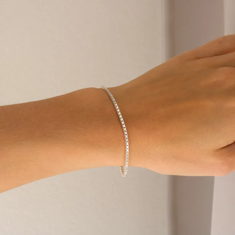 BNH veneziaarmband i silver 17 cm x 1,8 mm