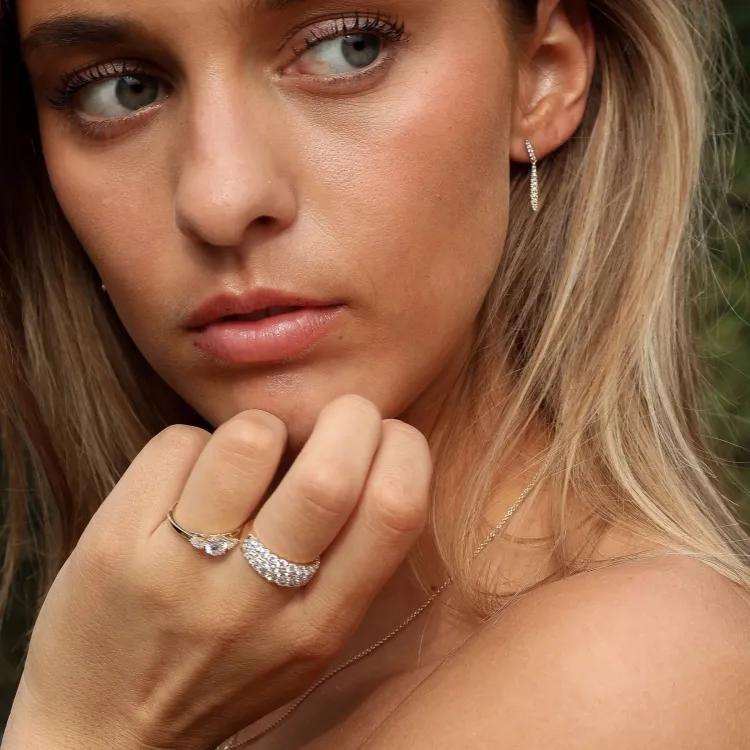 lab grown diamant ring i 9 karat guld 0,50 ct 0,20 ct
