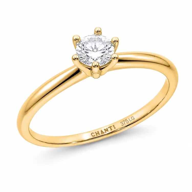 0,50 ct lab grown diamant solitärring i 9 karat guld 0,50 ct