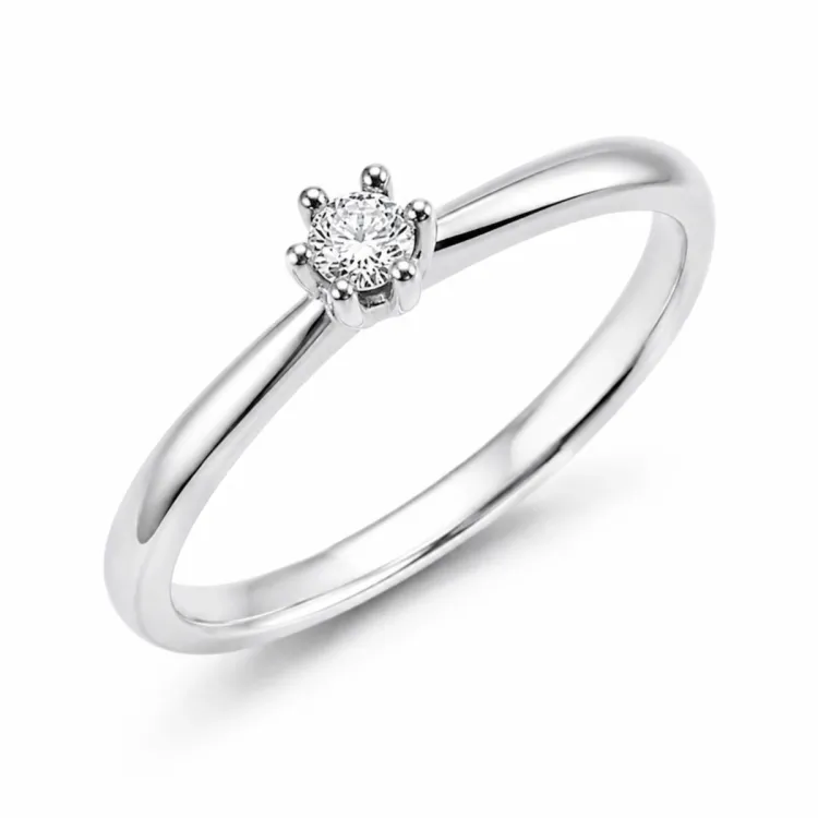 lab grown diamant solitärring i silver