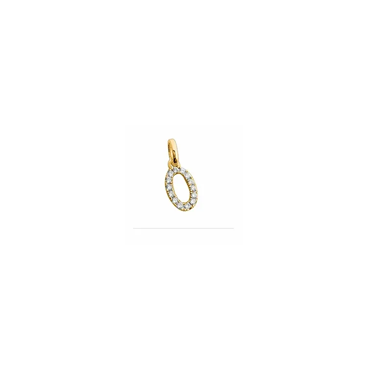 ovalt diamantberlocker i 14  carat guld 0,12 ct