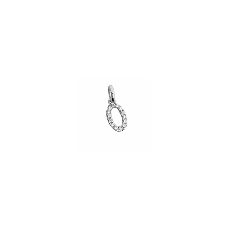 Ovalt diamantberlocker i 14 carat vitguld 0,12 ct