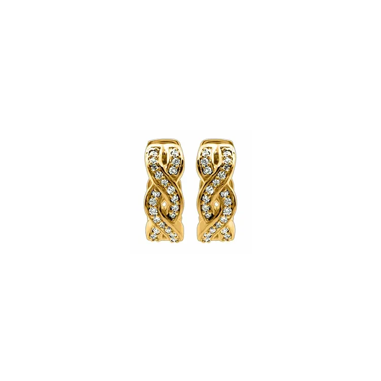 diamant creol i 14 karat guld med diamant 