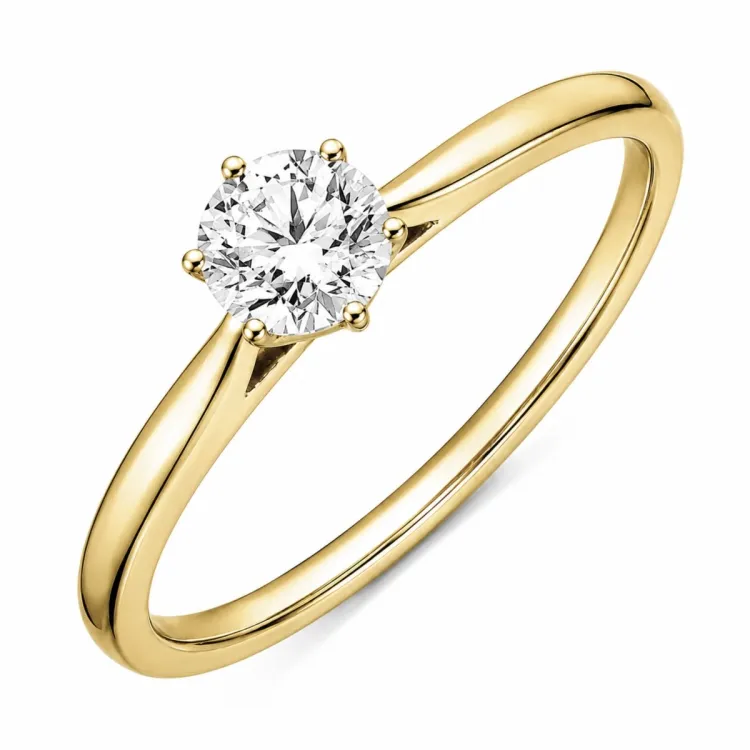 0,50 ct lab grown diamant solitärring i 9 karat guld 0,50 ct