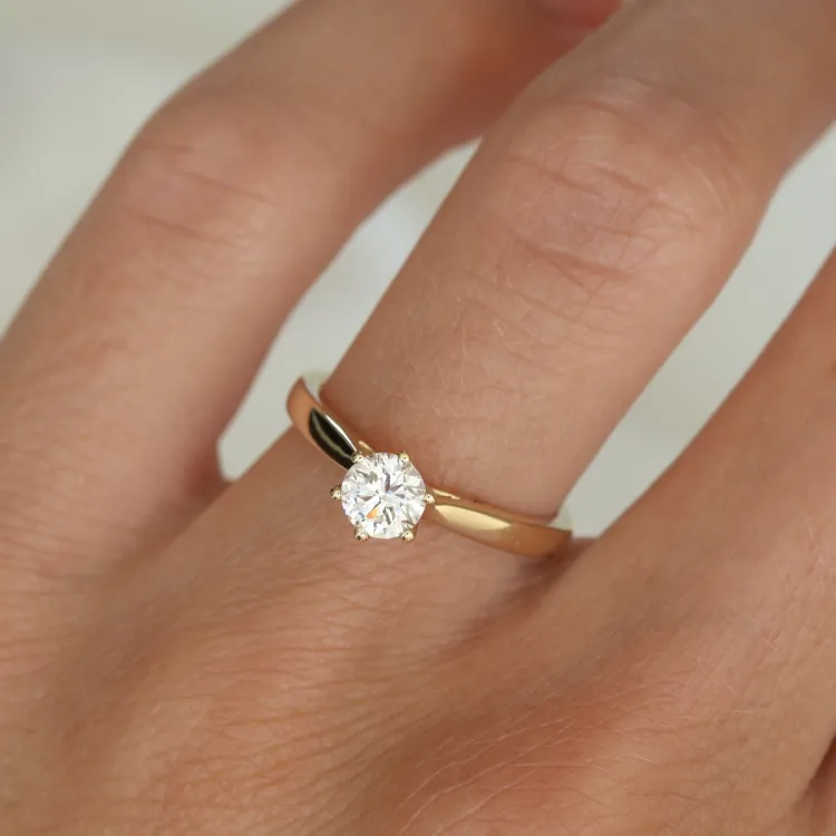 0,50 ct lab grown diamant solitärring i 9 karat guld 0,50 ct