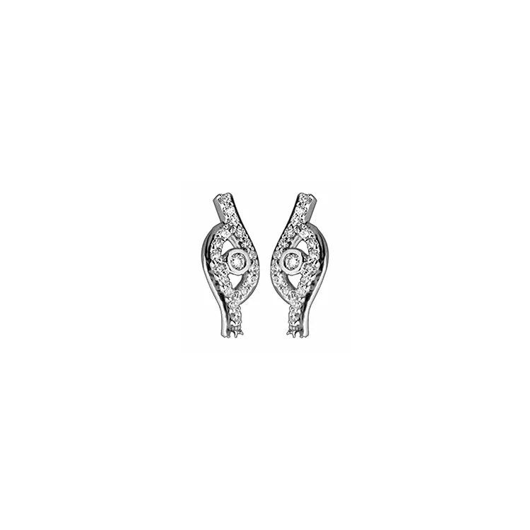 diamant örhängestift i 14 karat vitguld med diamant