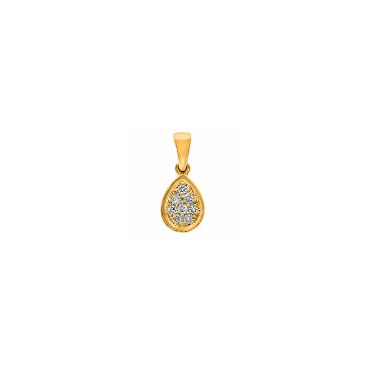 Droppformad diamant hängen i 14  carat guld 0,07 ct