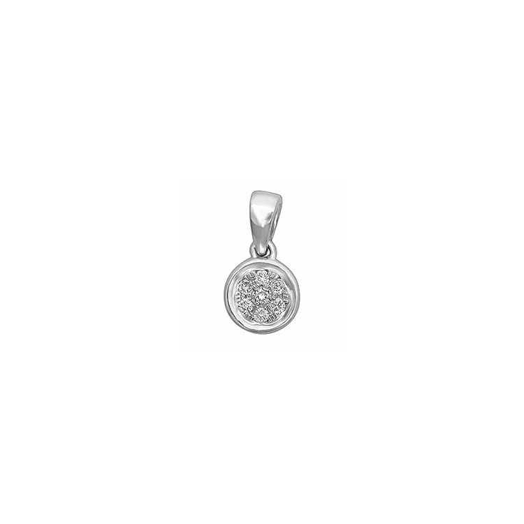 Runt diamantberlocker i 14  carat vitguld 0,06 ct