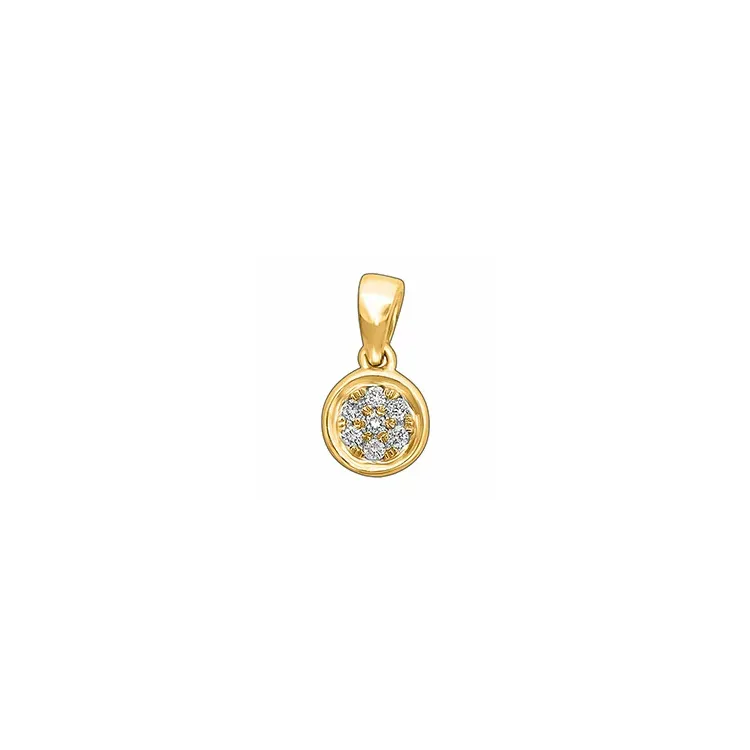 runt diamantberlocker i 14  carat guld 0,06 ct