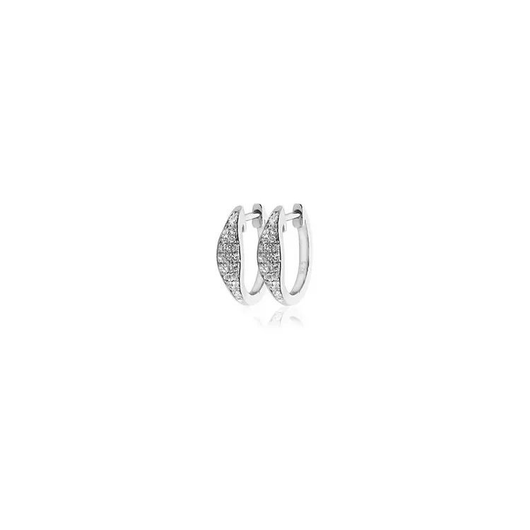 diamant creol i 14 karat vitguld med diamant 