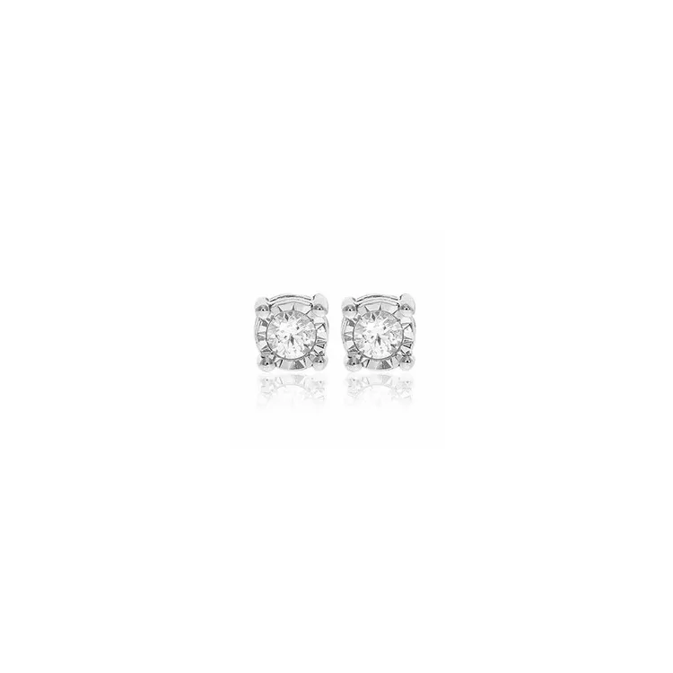 diamant örhängestift i 14 karat vitguld med diamant 