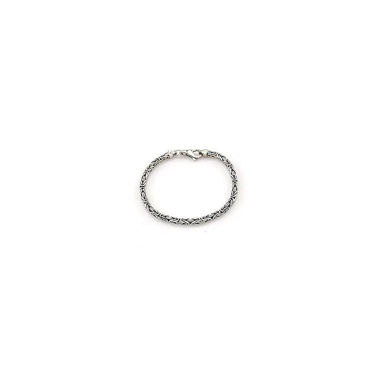 kungalänk armband i oxiderat sterlingsilver 21 cm x 3,7 mm