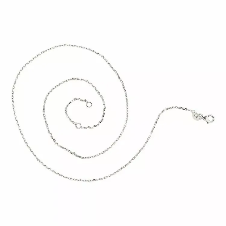 Ankerhalskedja i rhodinerat silver 45 plus 3cm x 1,4 mm