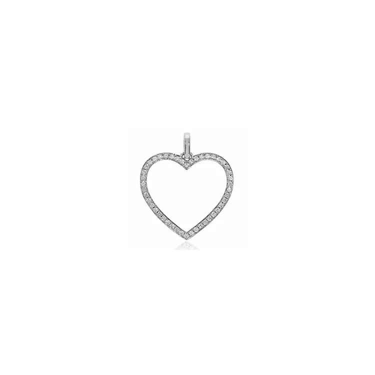hjärta diamantberlocker i 14  carat vitguld 0,23 ct