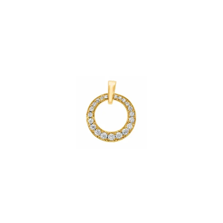 runt diamantberlocker i 14 carat guld 0,17 ct