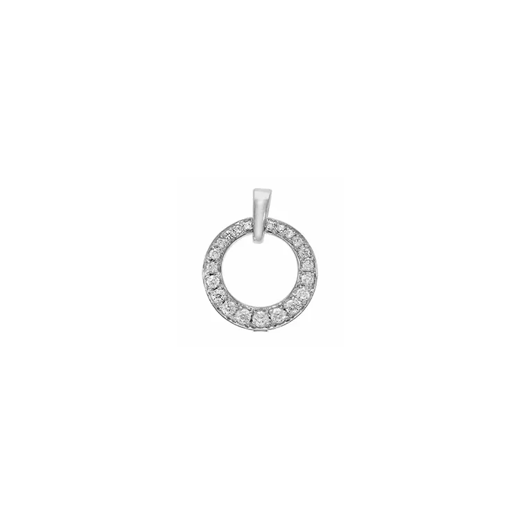 runt diamantberlocker i 14  carat vitguld 0,17 ct