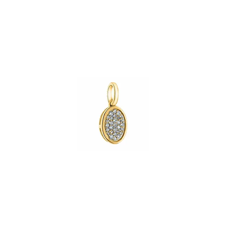 Trendig diamantberlocker i 14  carat guld 0,14 ct