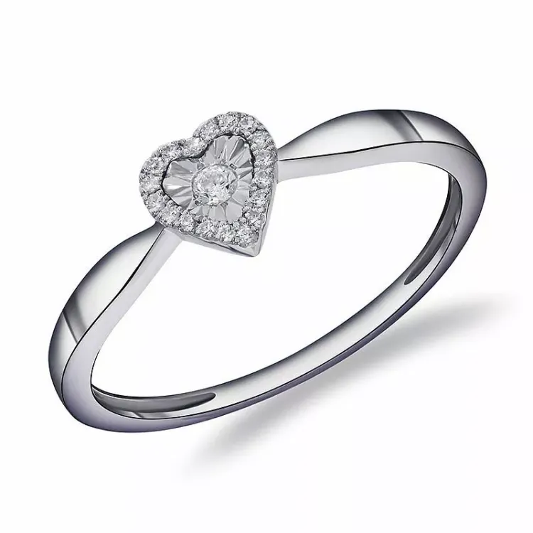 Diamant vitguldsring i 14  karat vitguld 0,08 ct