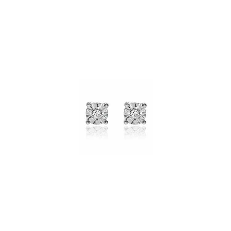 diamant örhängestift i 14 karat vitguld med diamant 