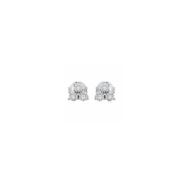 Trendig diamant örhängestift i 14 karat vitguld med diamanter 