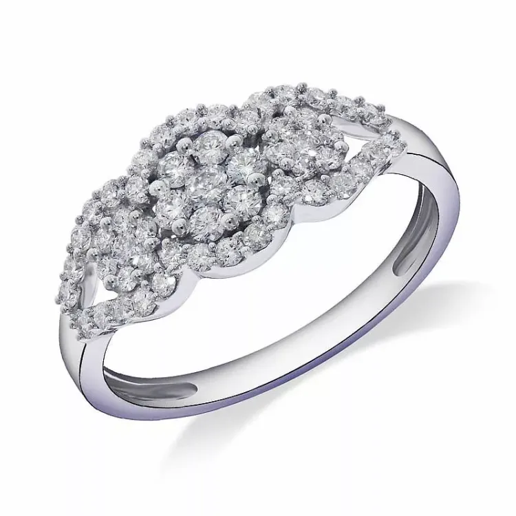 abstrakt diamant ring i 14 karat vitguld 0,69 ct