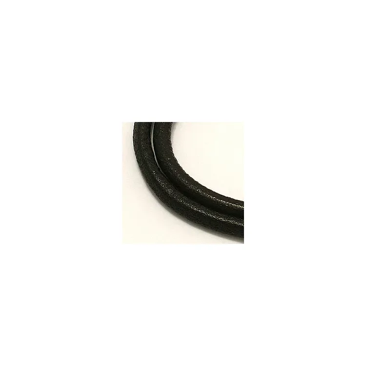 läder CARI armband i sort läder med stål lås  x 4,0 mm
