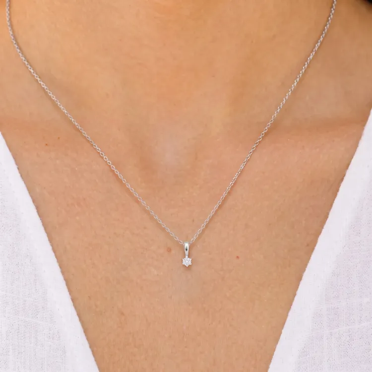 0,10 ct lab grown diamant solitärberlock i silver