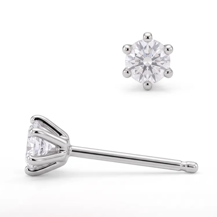2 x 0,05 ct solitäreörhängestift i silver med lab grown diamant (HPHT) 