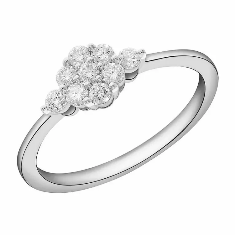 vit diamant ring i 14  karat vitguld 0,33 ct
