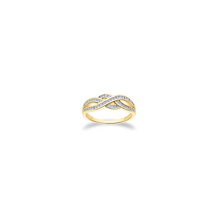 Stor diamant guldring i 14  karat guld 0,30 ct