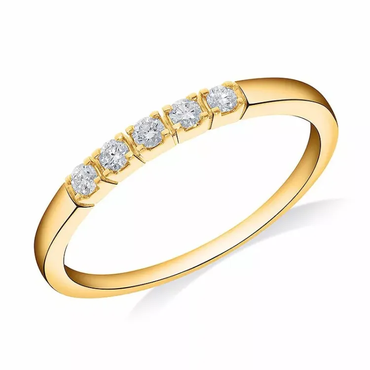 Vit diamant alliancring i 14 karat guld 0,15 ct
