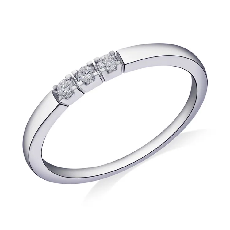 Kollektionsprov diamant vitgulds alliancring i 14  karat vitguld 0,09 ct