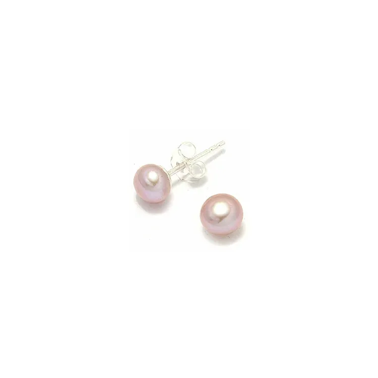 6-6,5 mm lila pärlörhängestift i silver