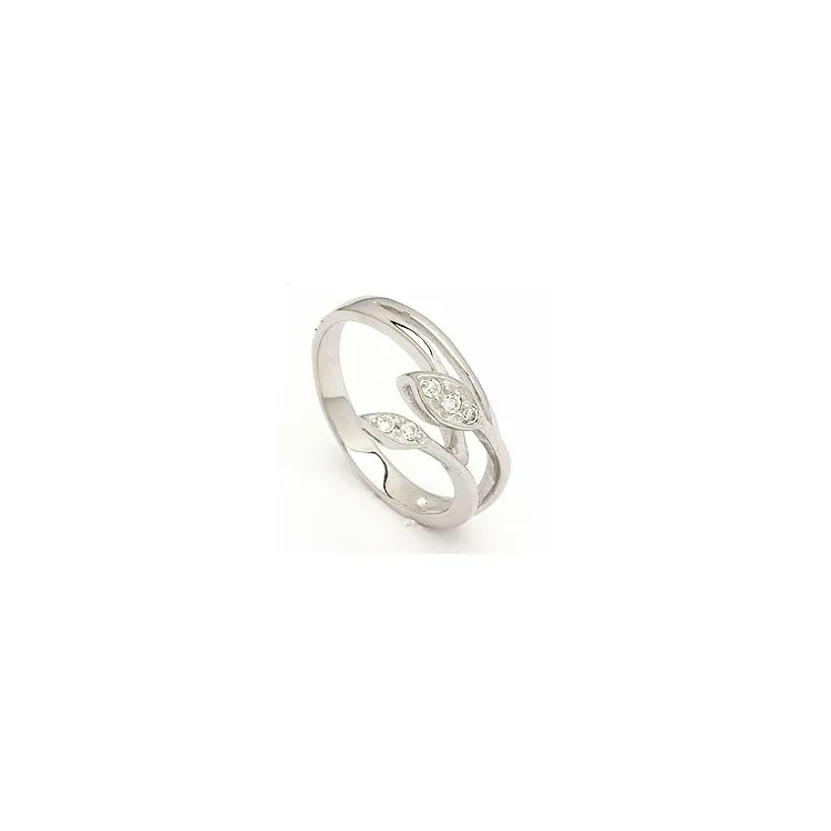Blad ring i silver