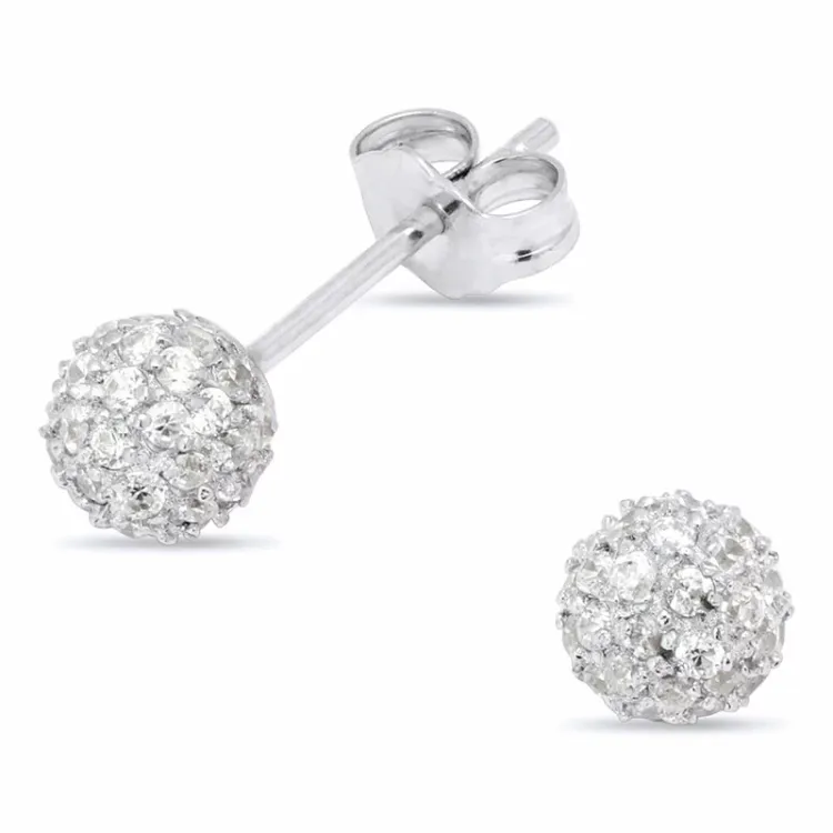 6 mm örhängen i rhodinerat silver