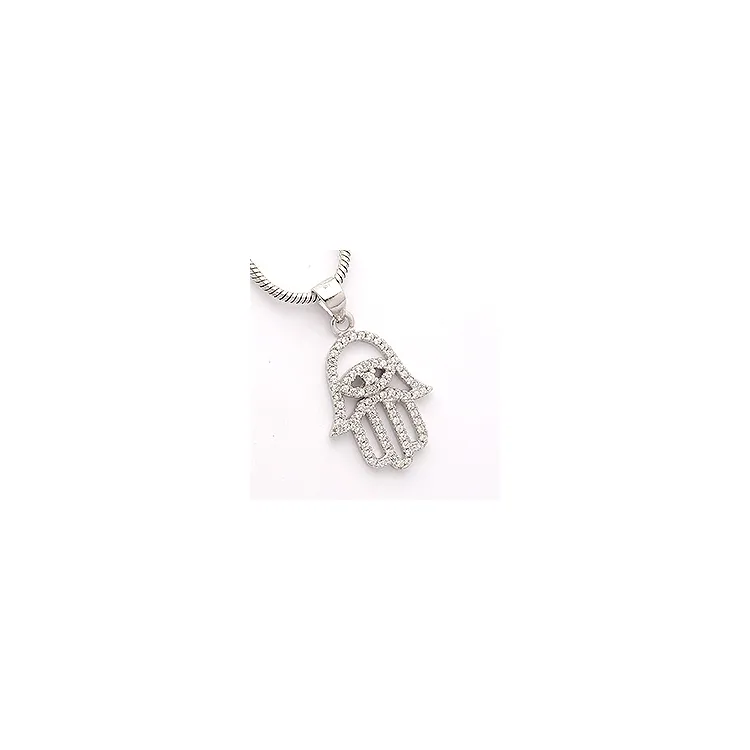 Hamsas hand zirkon hängen i silver
