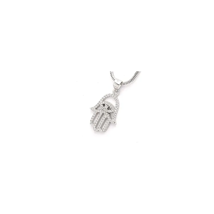 Hamsas hand zirkon hängen i silver